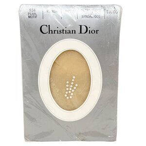 Christian Dior 934 Pearl Accent Vintage Off White Flaxen Sandalfoot Hose Hosiery